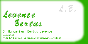 levente bertus business card